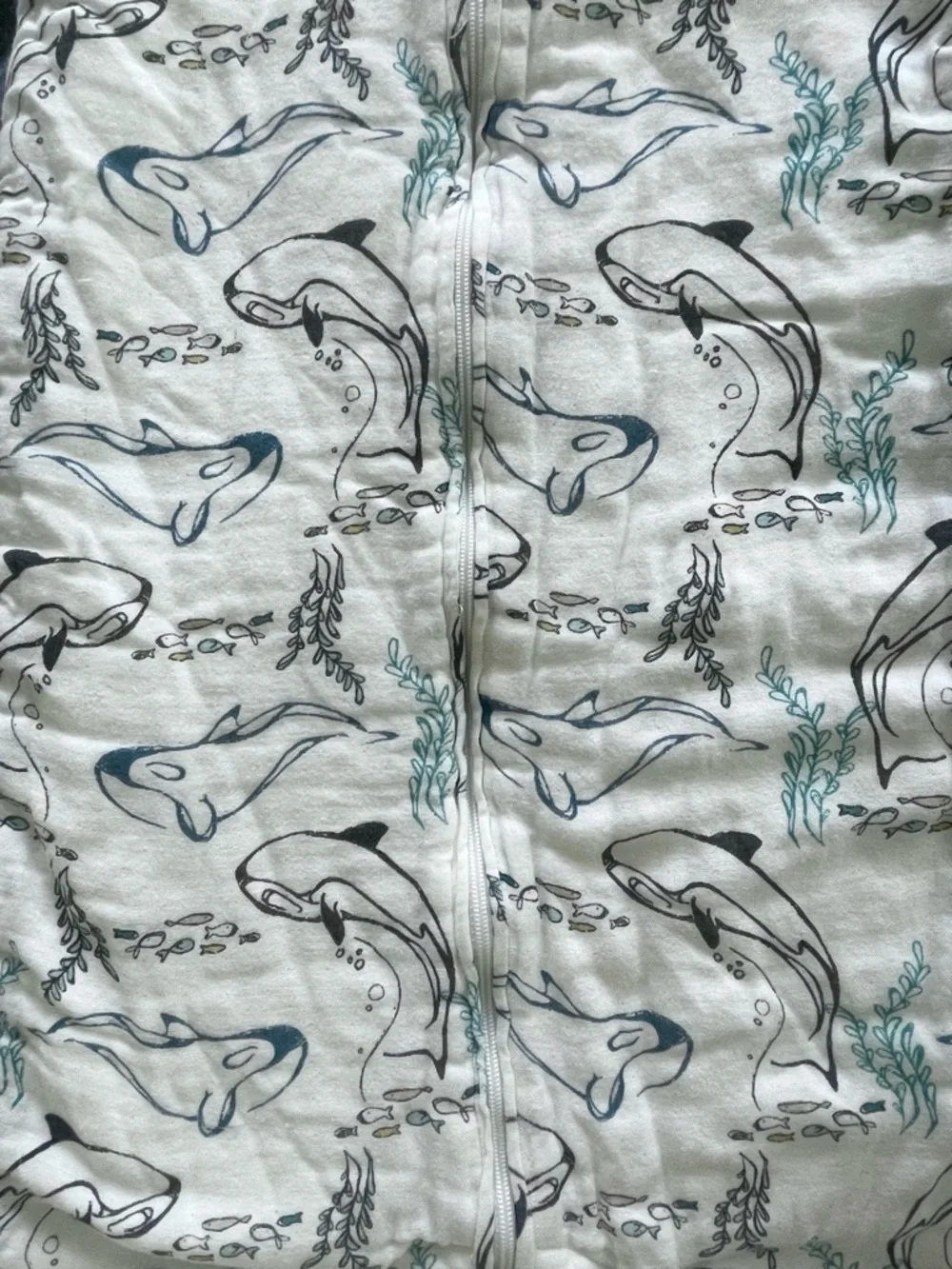 Nest Designs Baby Sleep Suit Whale Print Zip Snap Convertible Foot Pajamas 18M